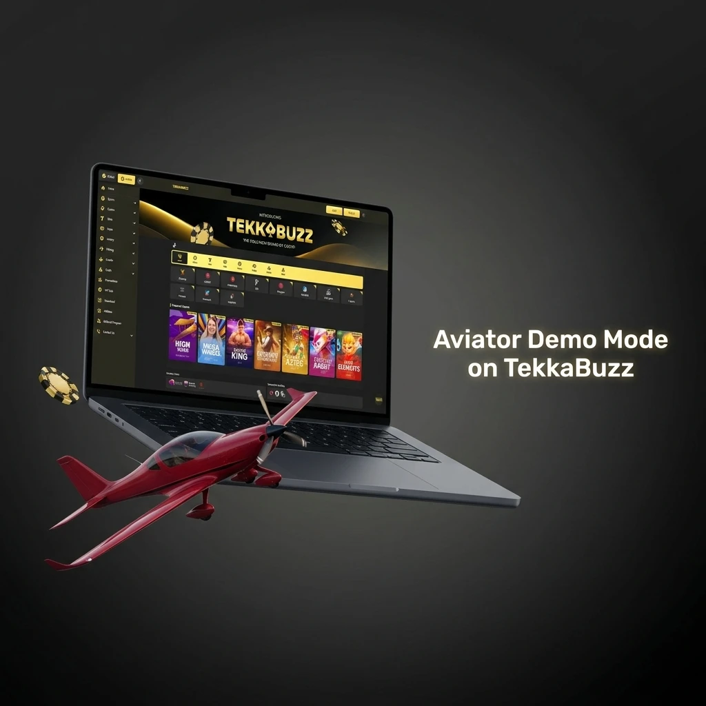 Aviator demo mode on TekkaBuzz showing virtual credits gameplay with multiplier and auto cash-out features