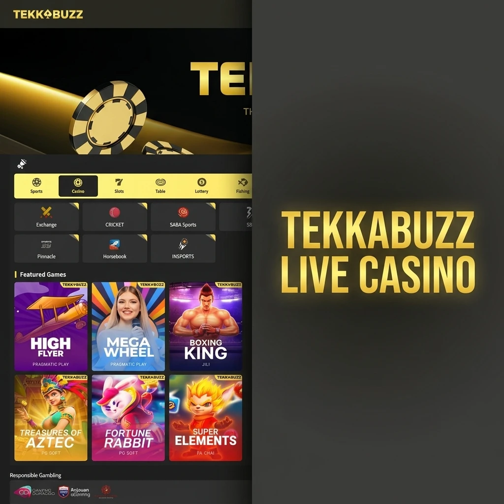 TekkaBuzz Live Casino with professional dealers streaming Blackjack, Baccarat, Roulette and Game Shows in HD