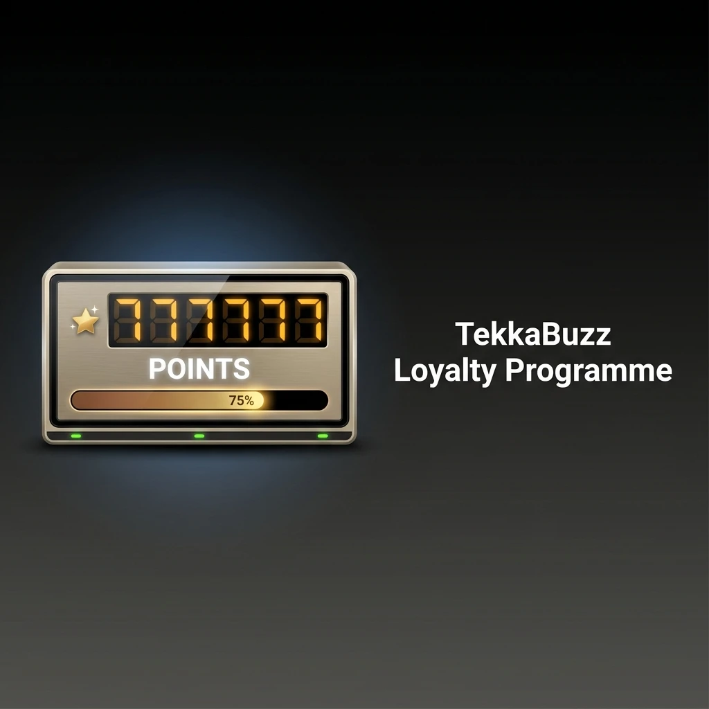 TekkaBuzz loyalty programme tiers showing Bronze, Silver, Gold, and Platinum rewards with points requirements and cashback benefits