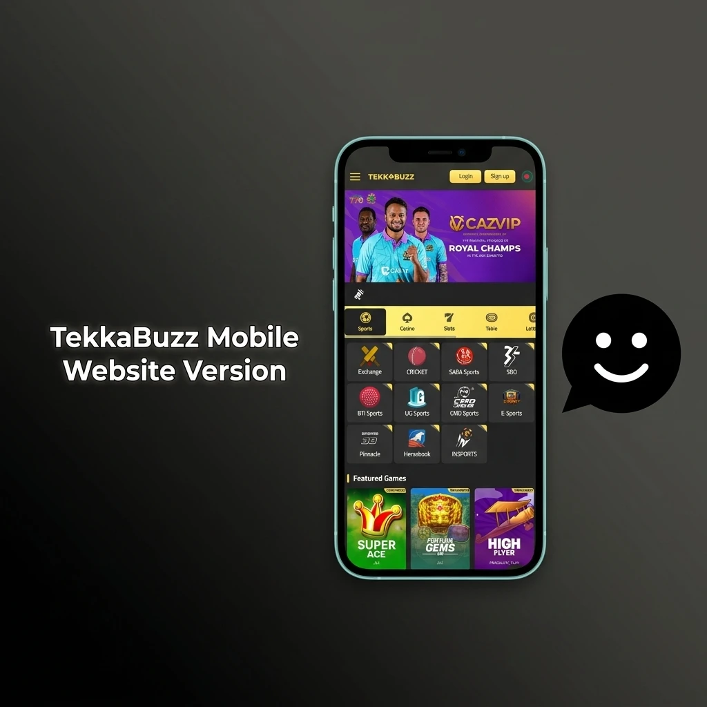 TekkaBuzz mobile-optimised website on smartphone and tablet showing sports betting, casino games and live dealer options