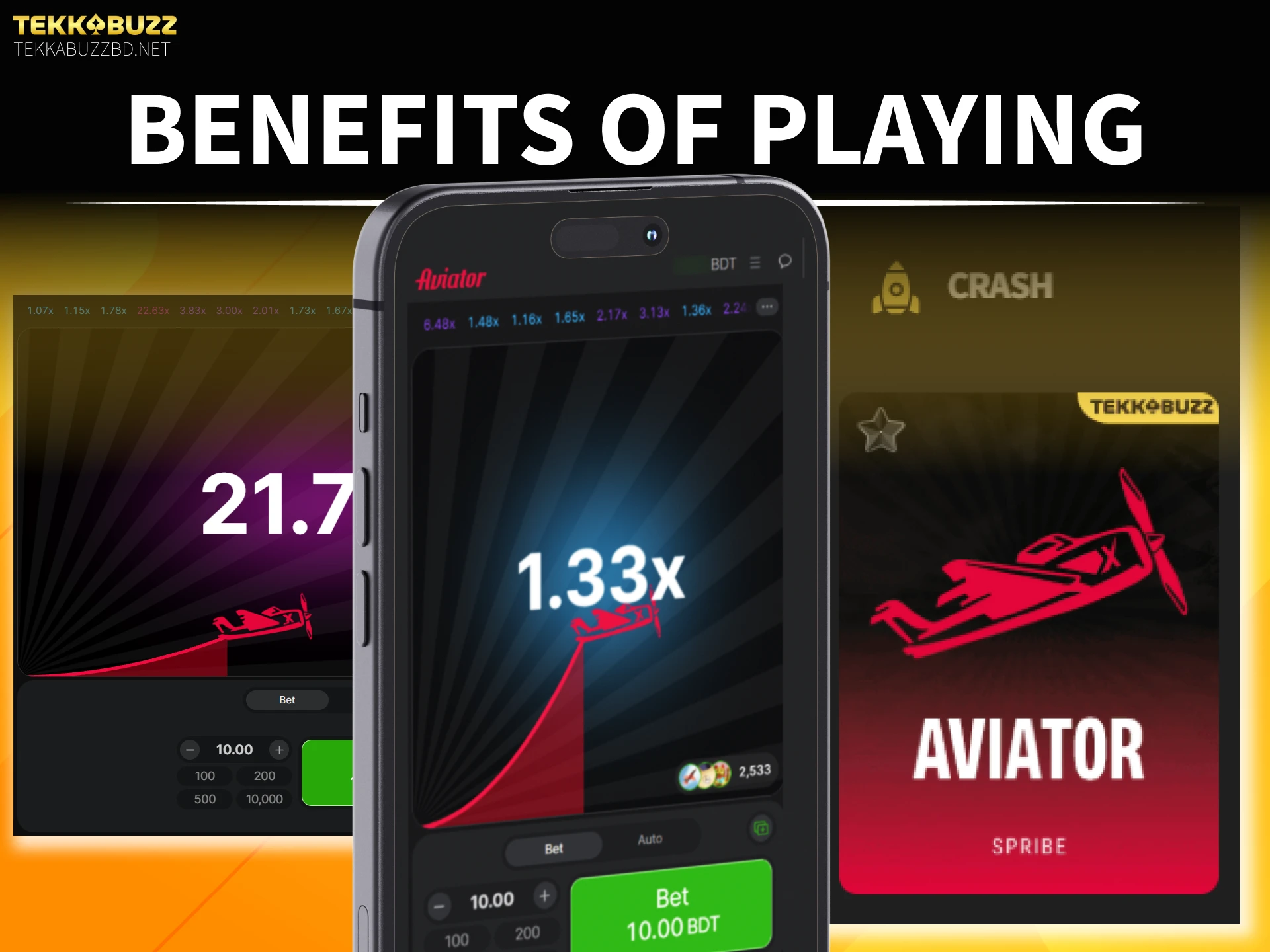 Discover the main benefits of playing TekkaBuzz Aviator right now.