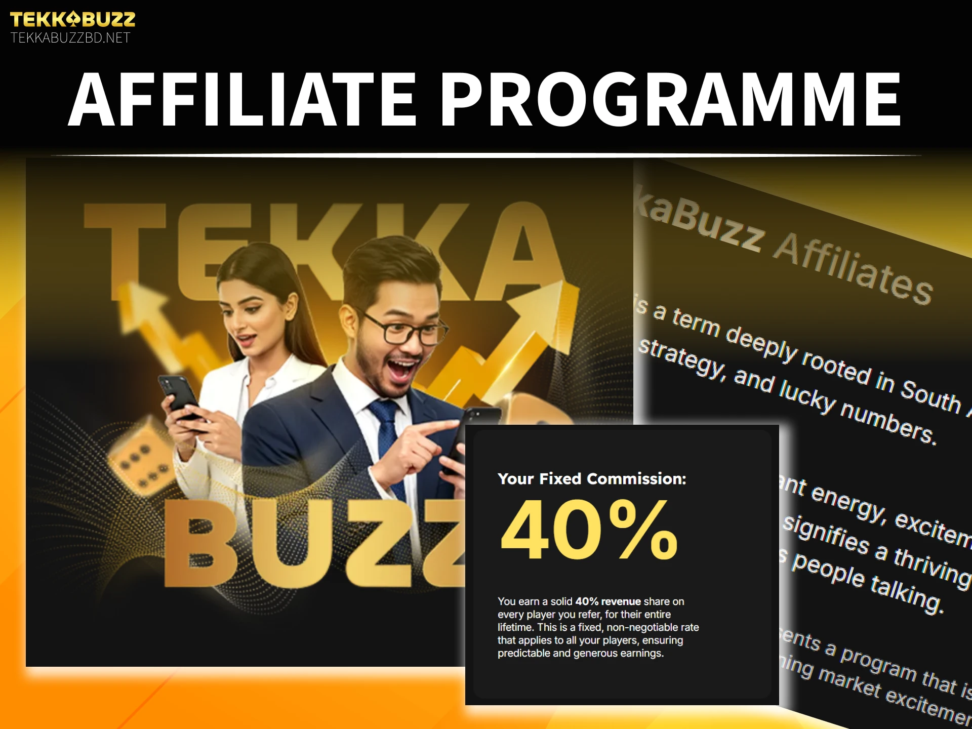 Partner with the TekkaBuzz affiliate programme to promote sports betting services.