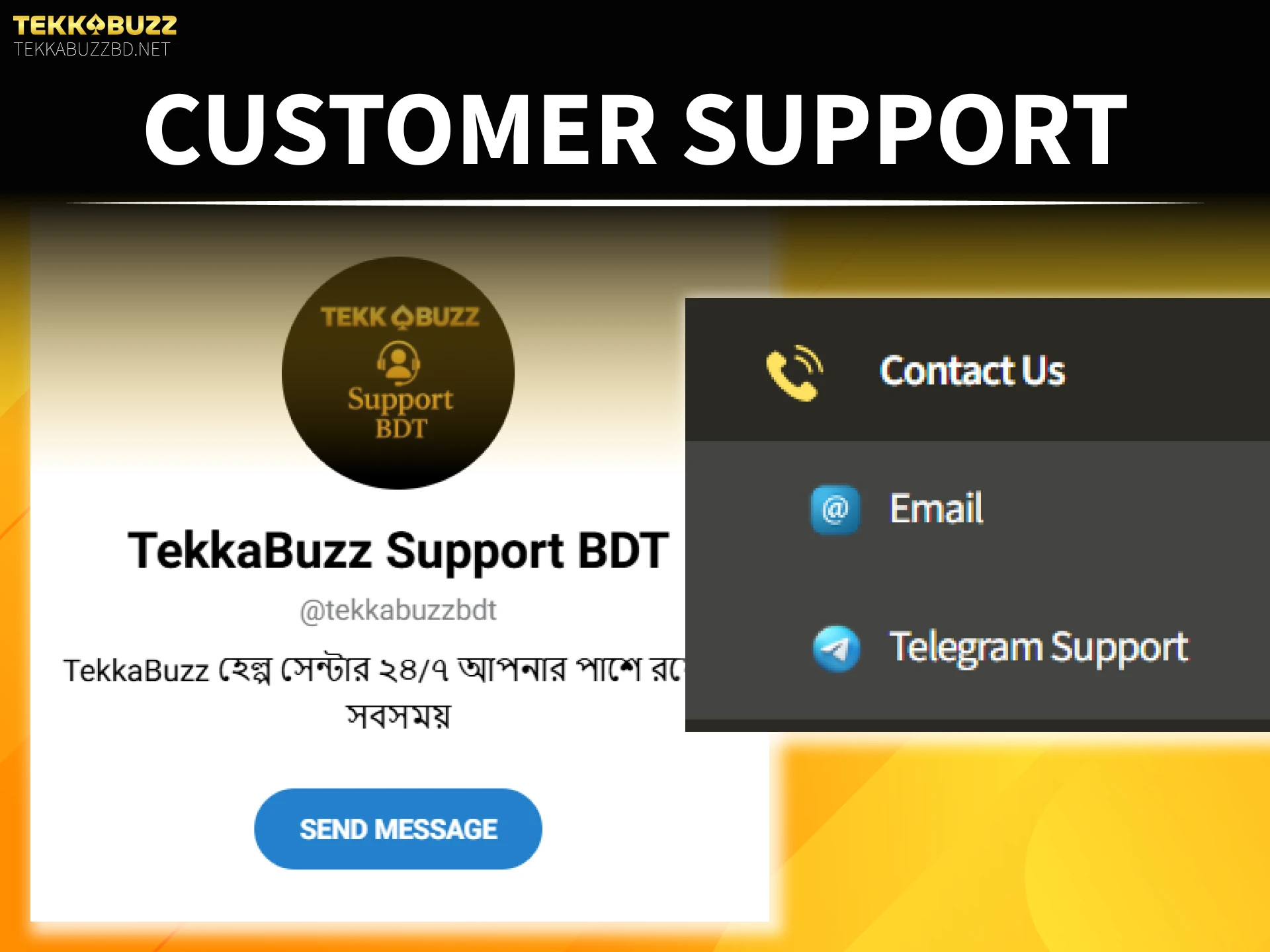 Reach TekkaBuzz customer support for help with any sports betting questions.