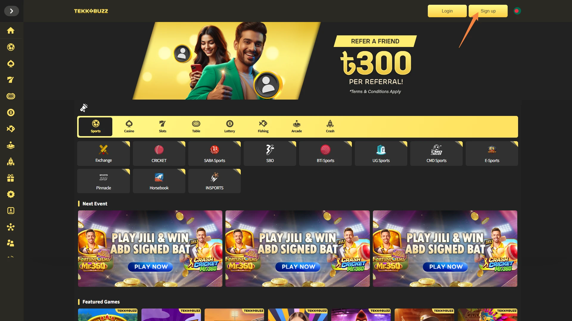 Open the TekkaBuzz login page to start your sports betting journey.