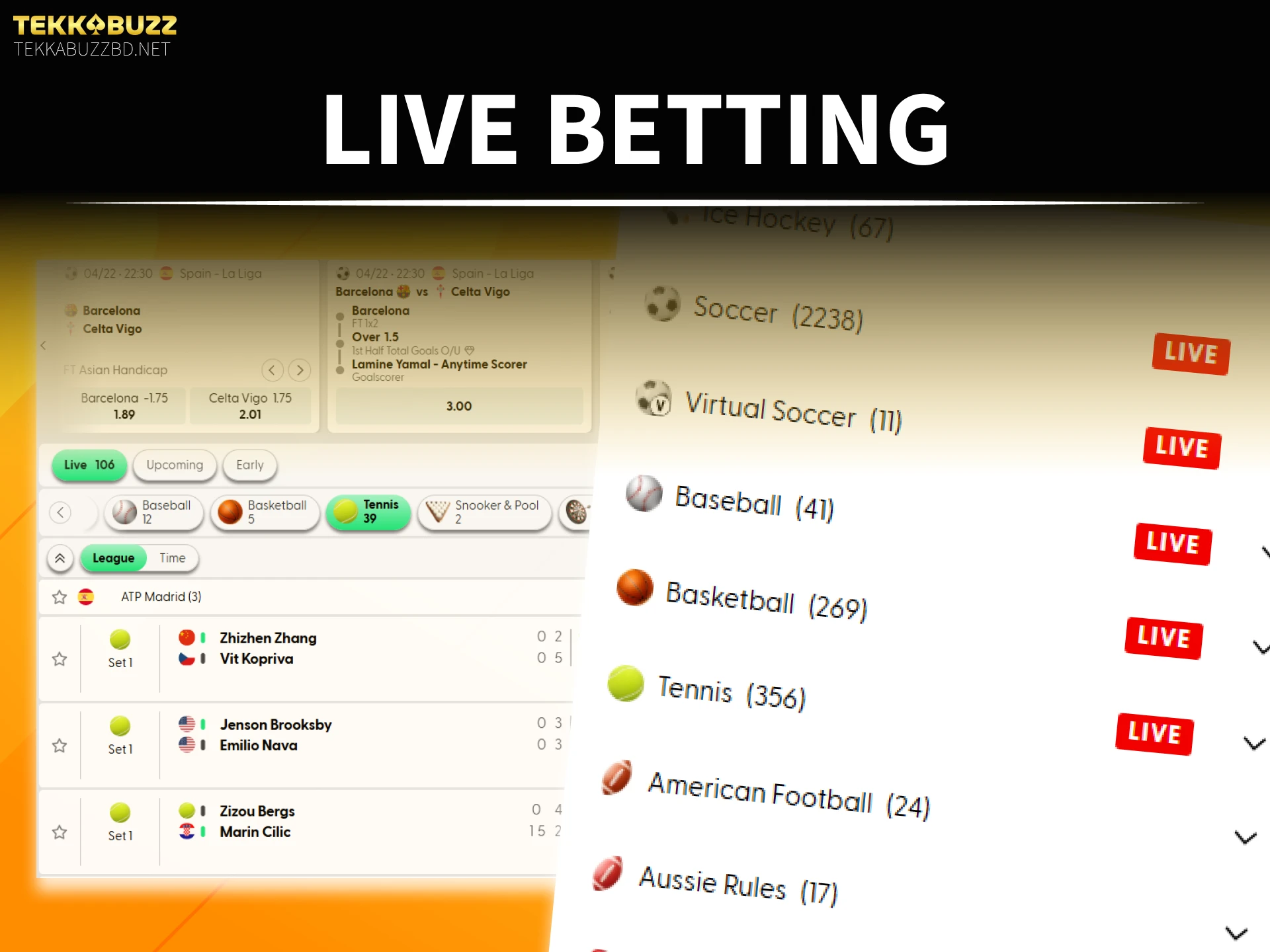 Try live sports betting on top matches at the TekkaBuzz website.