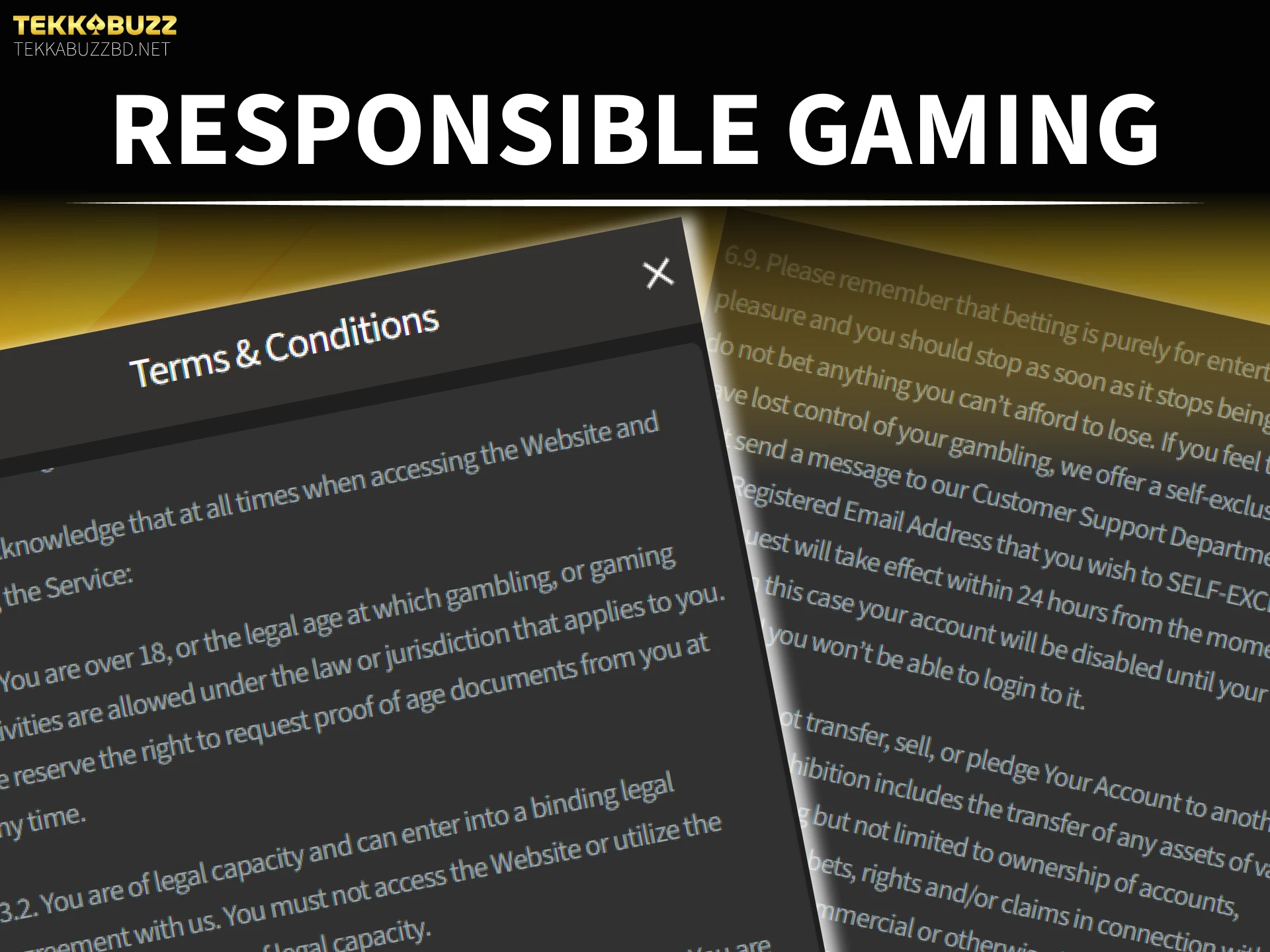 Follow responsible gaming guidelines while using the TekkaBuzz online casino site.