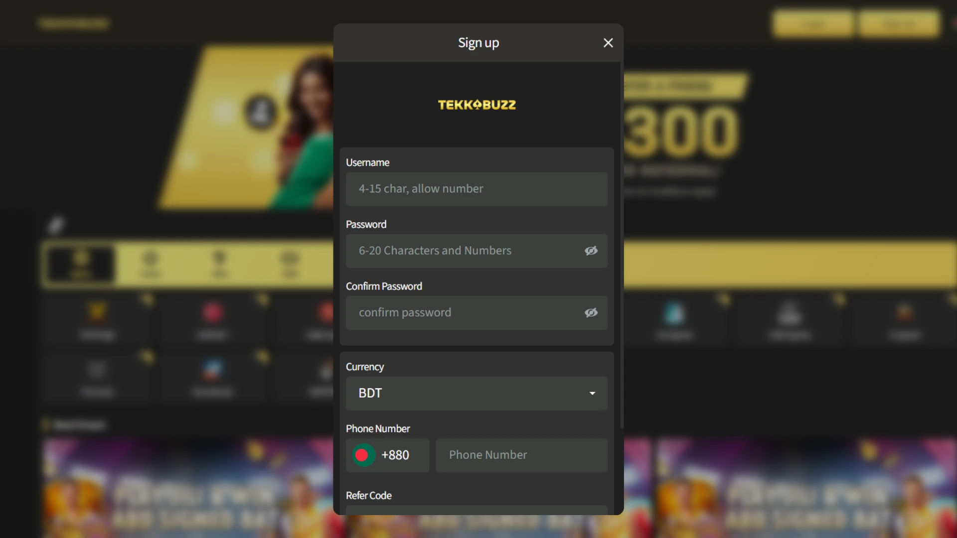 Create a TekkaBuzz account to join the best online casino.