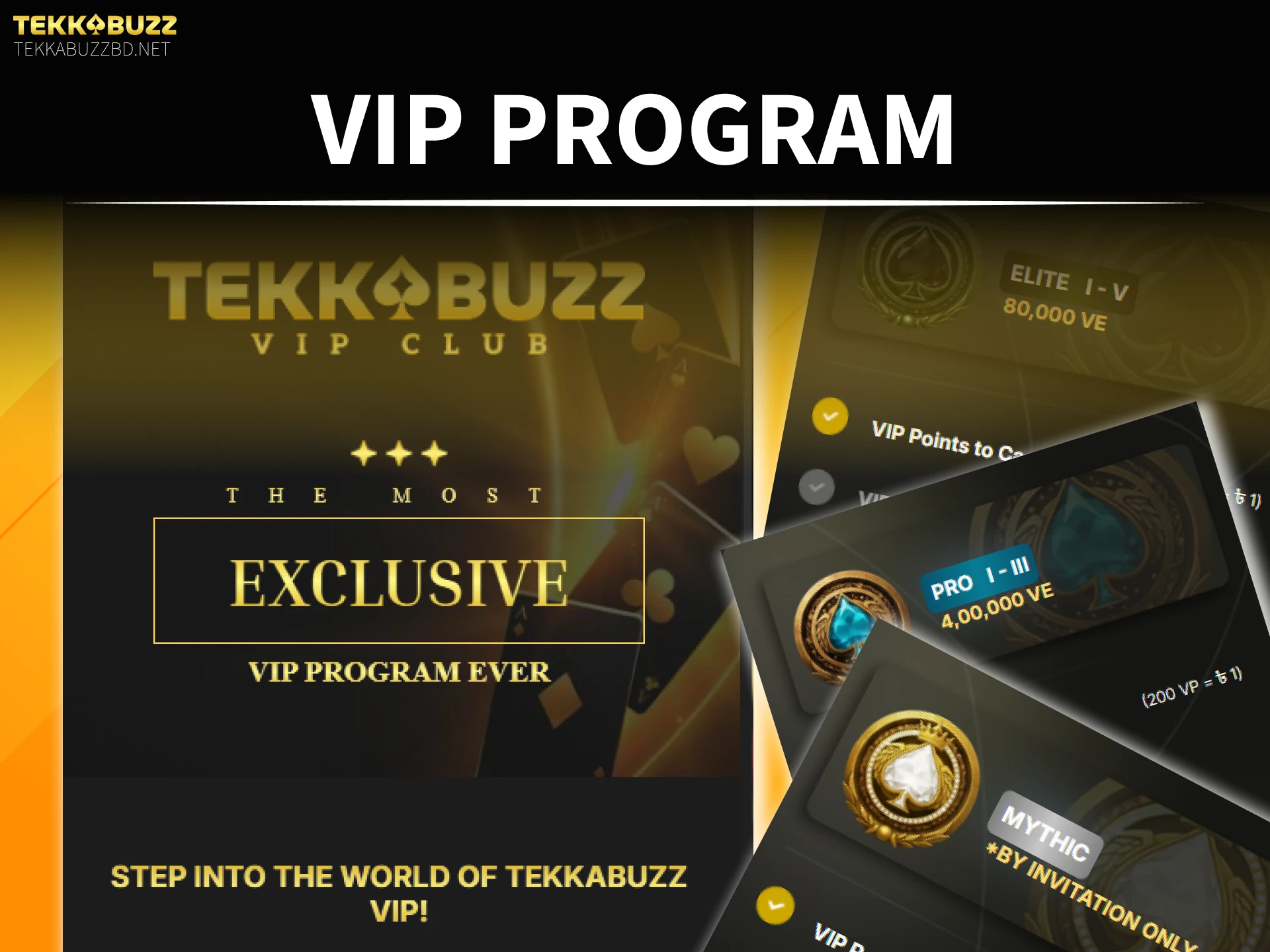Join the TekkaBuzz VIP program to unlock exclusive online casino benefits.