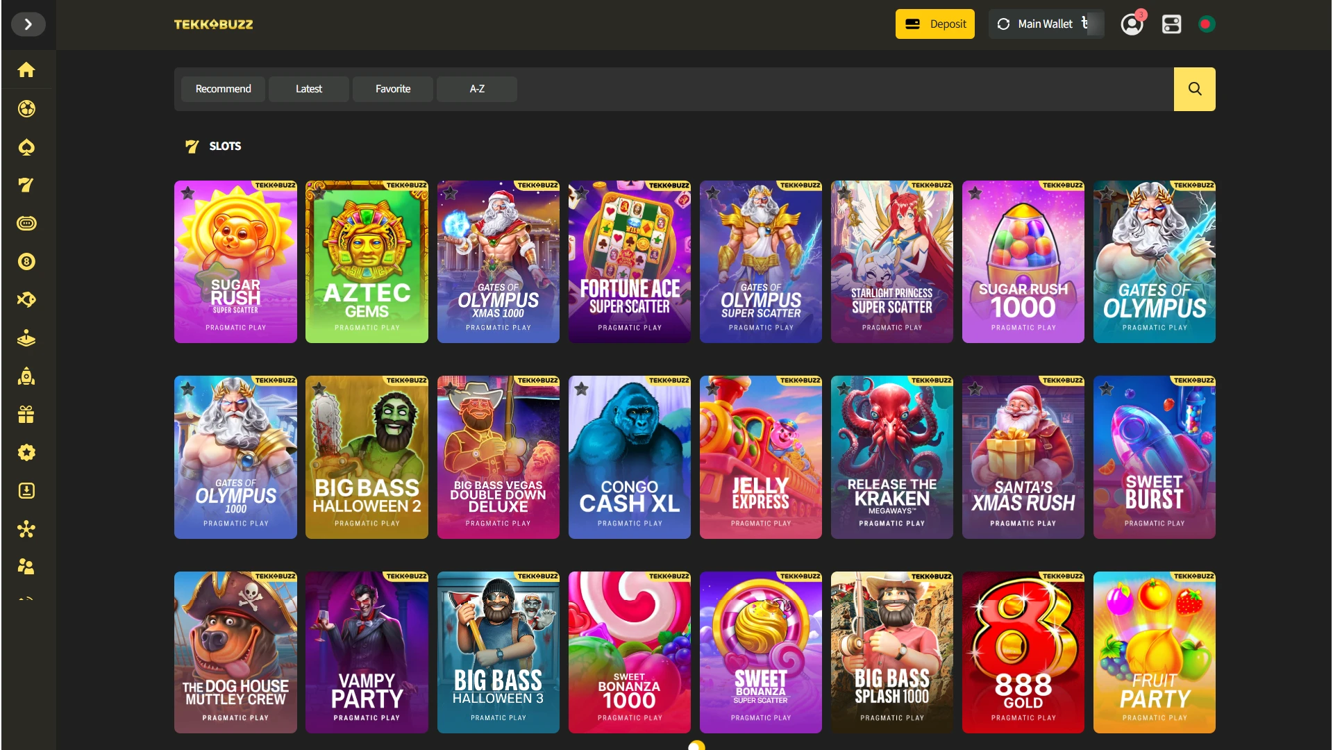 Launch your favorite games after completing the TekkaBuzz registration and login.