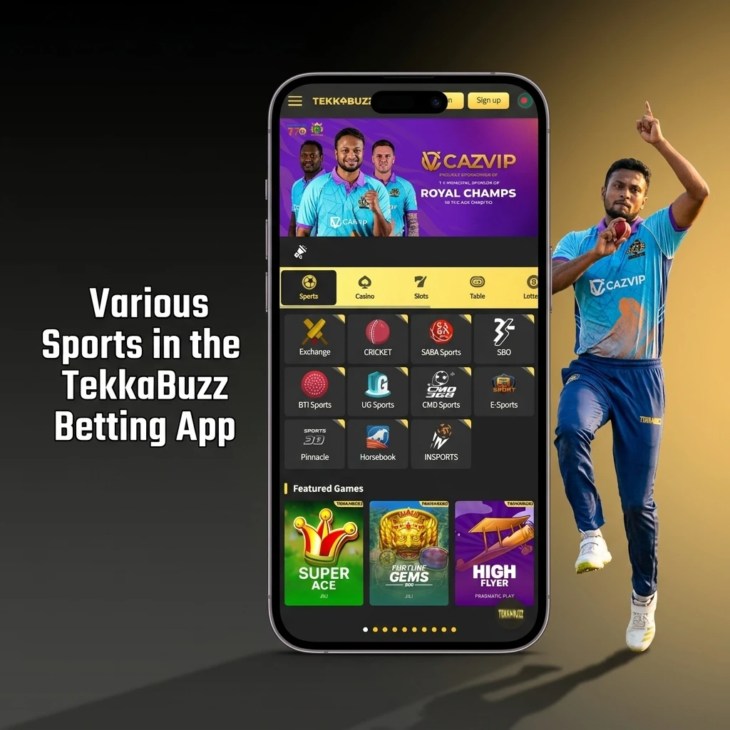 TekkaBuzz betting app sports options including cricket, football, tennis, kabaddi, and eSports for Bangladesh bettors